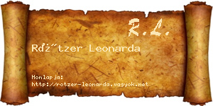 Rötzer Leonarda névjegykártya